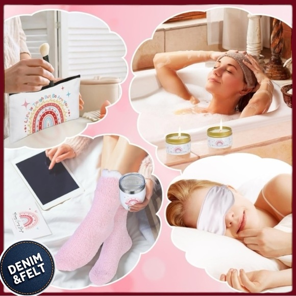 8 Pcs Birthday Gifts Box/Basket for Women | Tumbler/Candle/Bag/Socks/Sleep Mask! - Picture 5 of 6